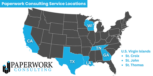 Map of Paperwork Consulting Service Locations